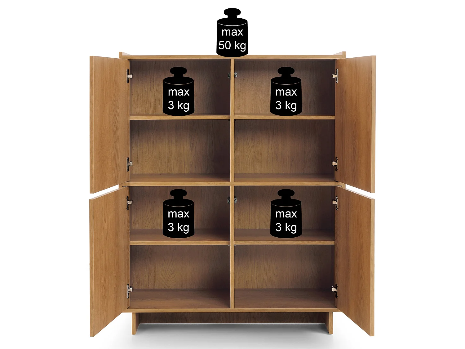 Aparador - 98 cm - efecto roble - Yasumi