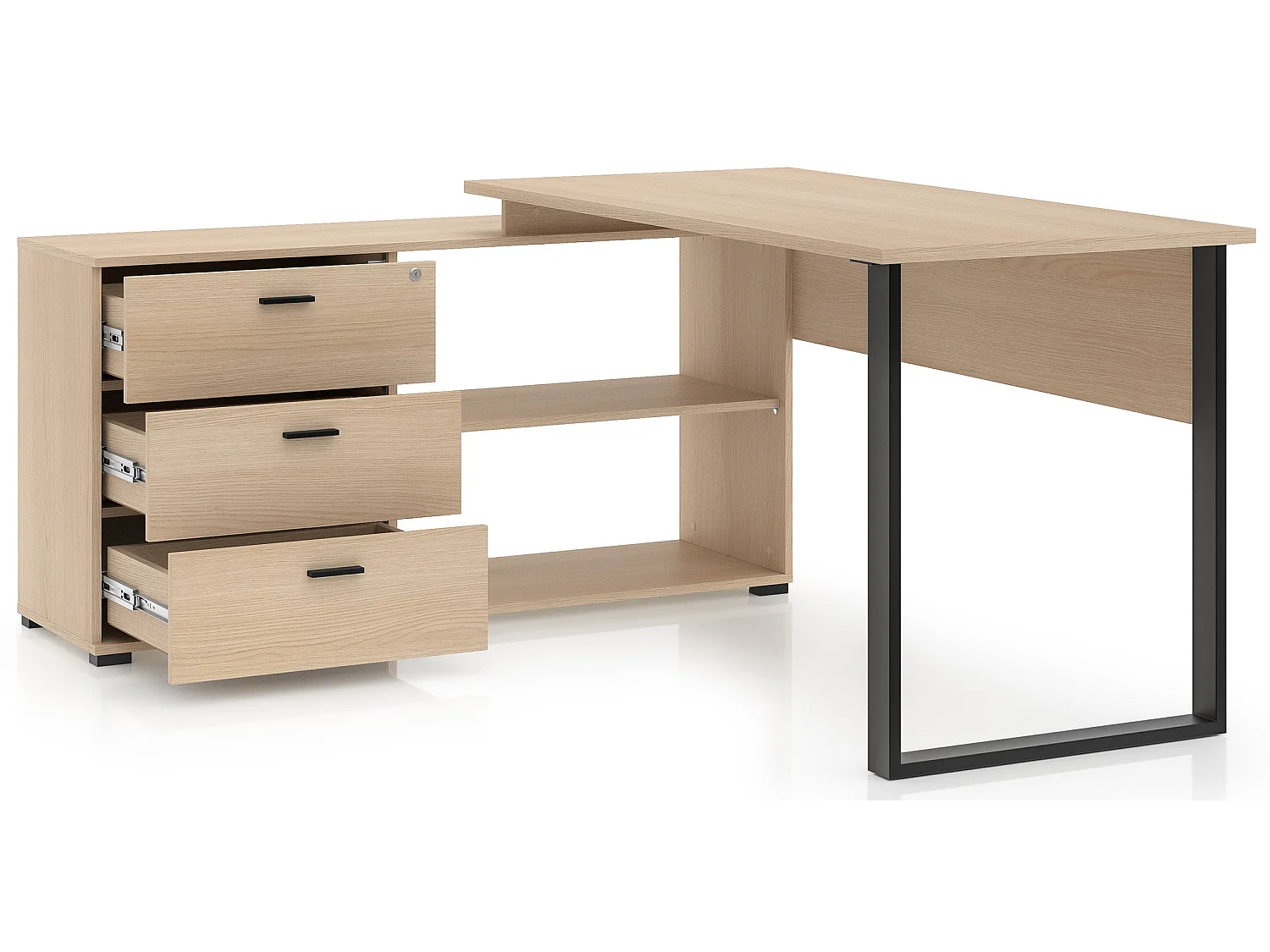 Bureau d'angle - 167 cm - Chêne - Odelis