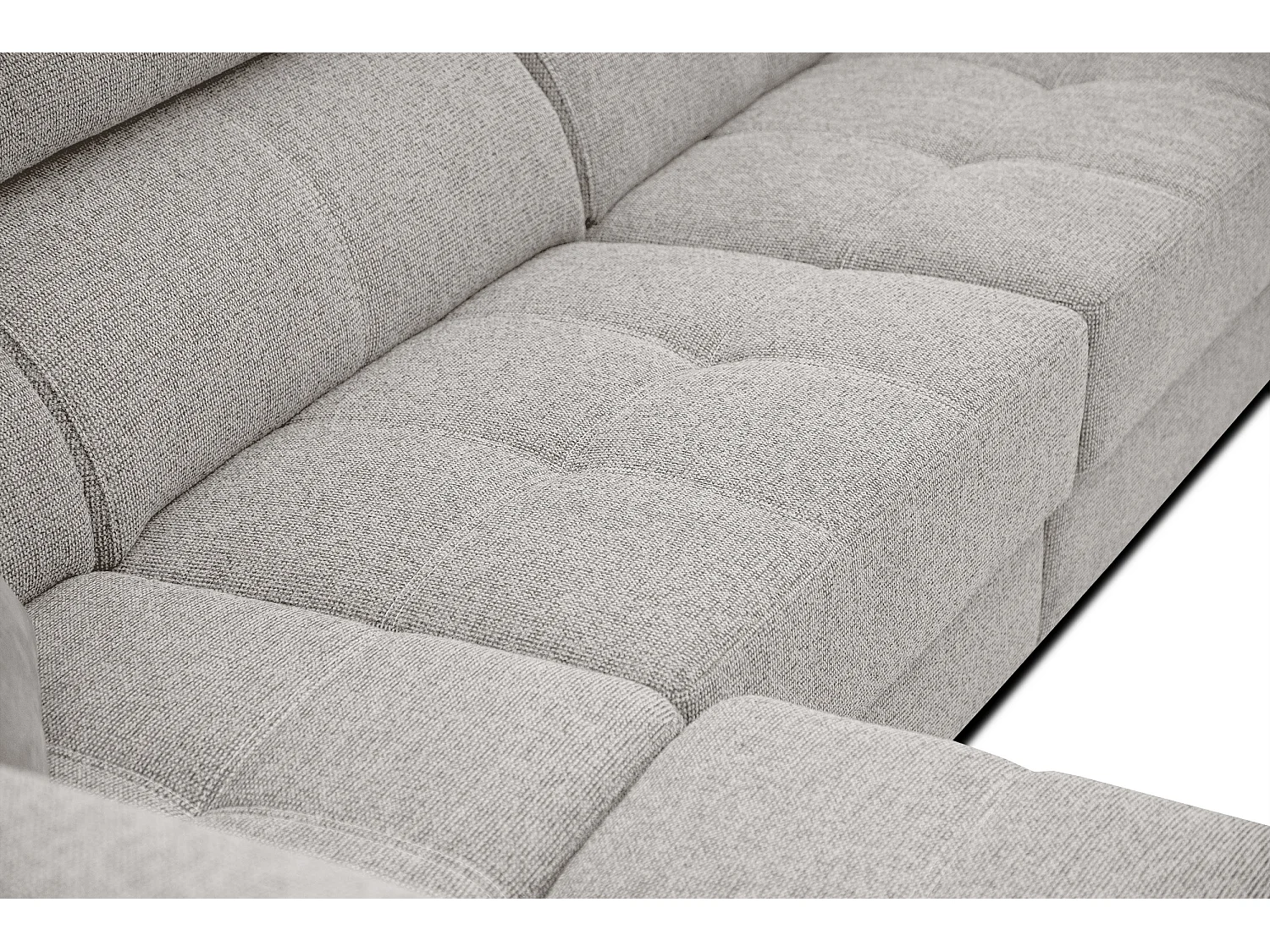 QUARTZ Ecksofa 5-Sitzer links, creme