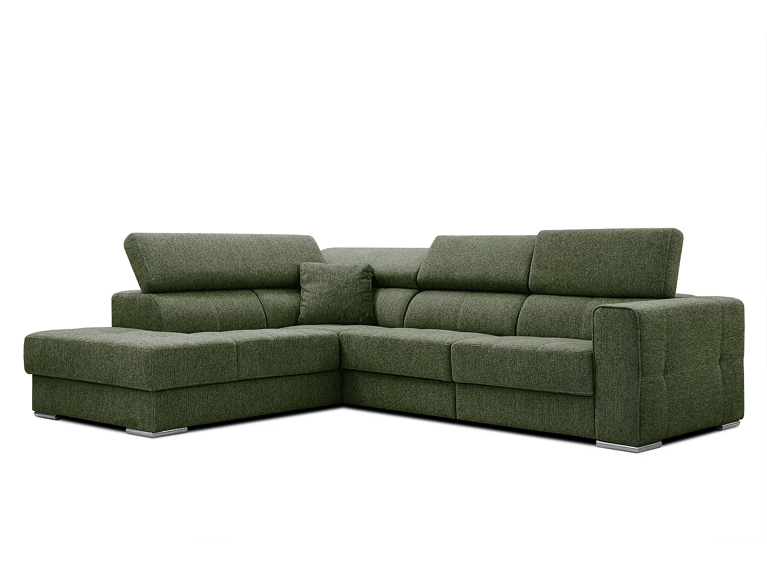 QUARTZ Ecksofa 5-Sitzer links, olive