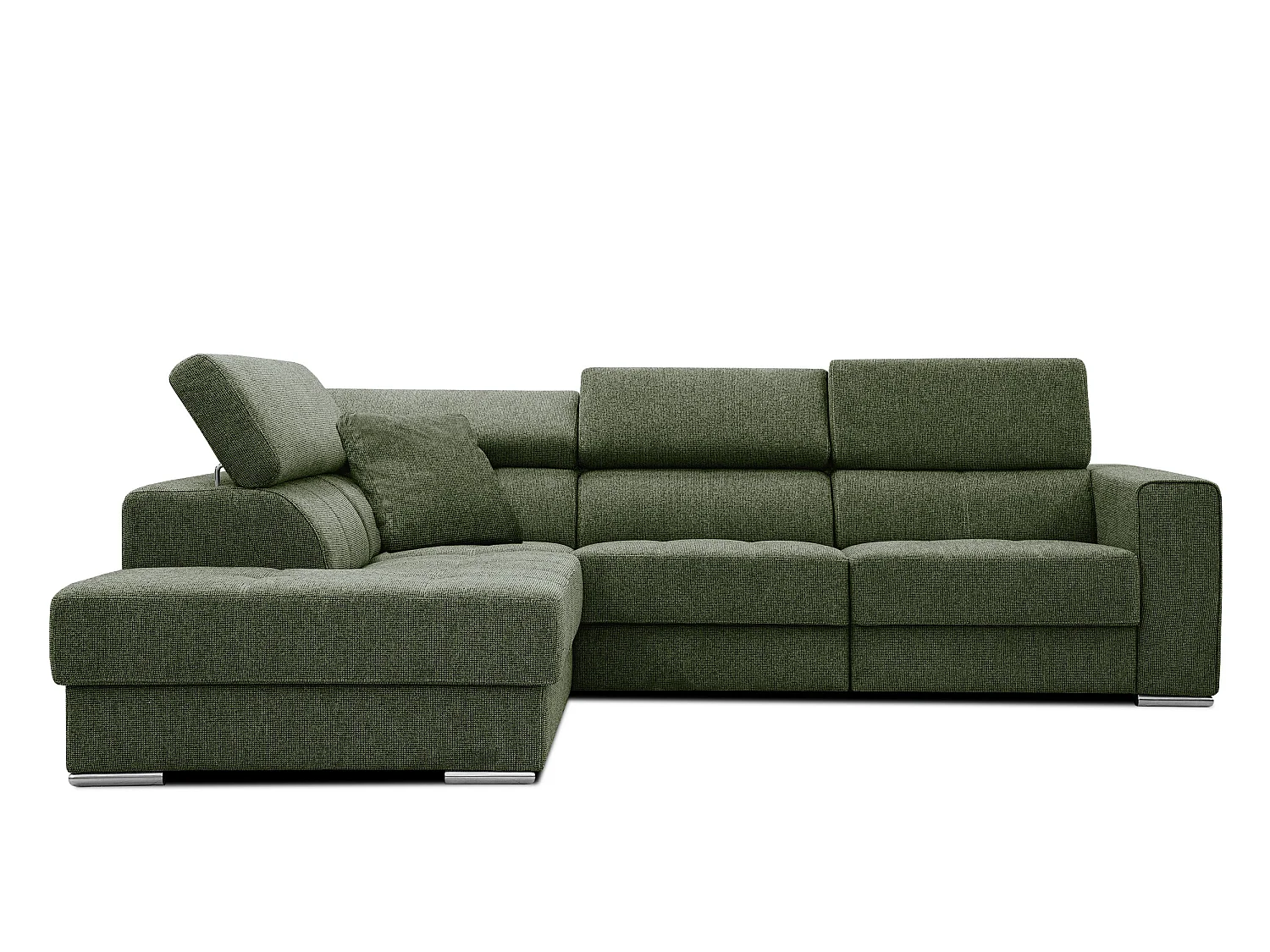 QUARTZ Ecksofa 5-Sitzer links, olive