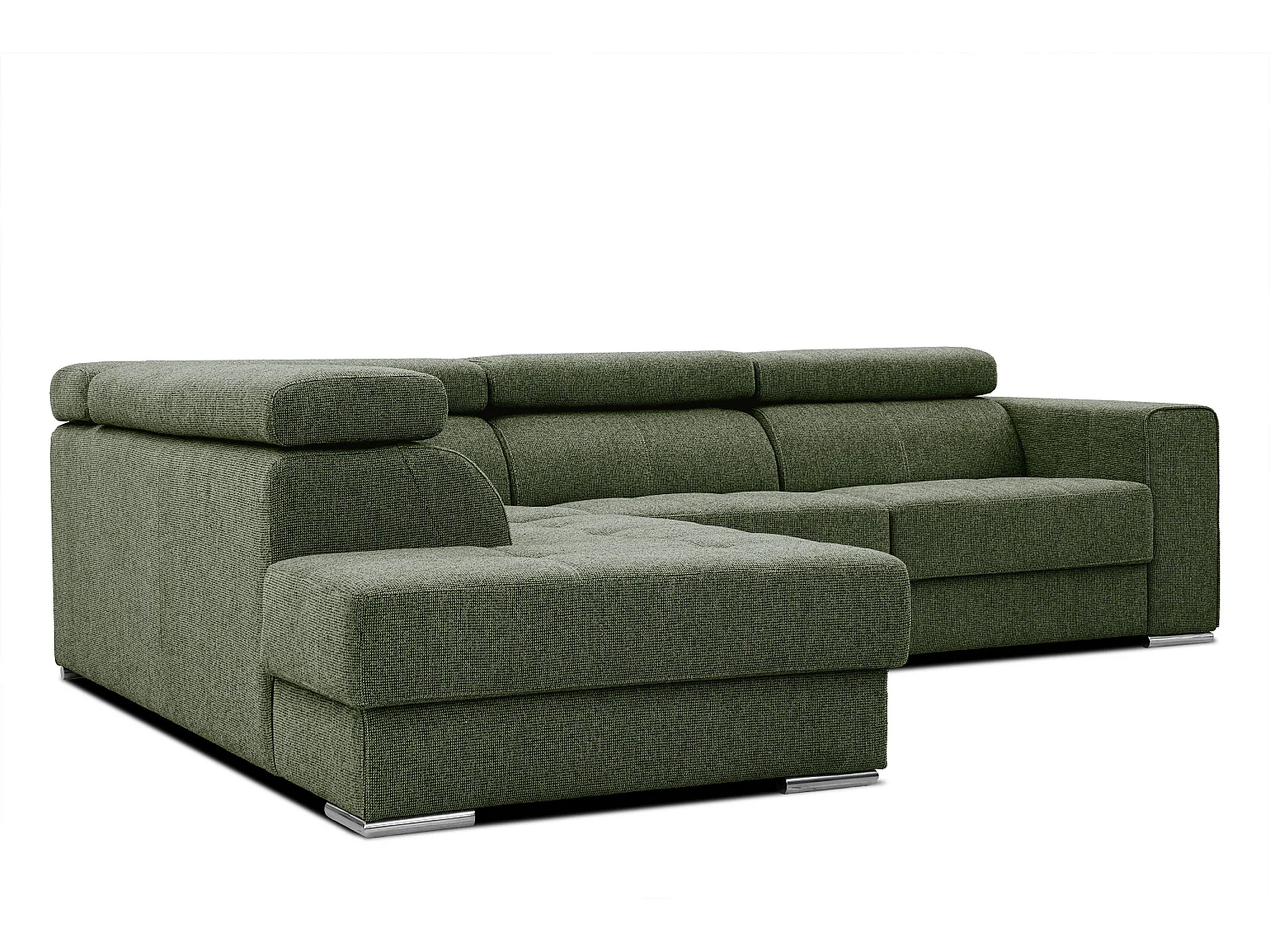 QUARTZ Ecksofa 5-Sitzer links, olive