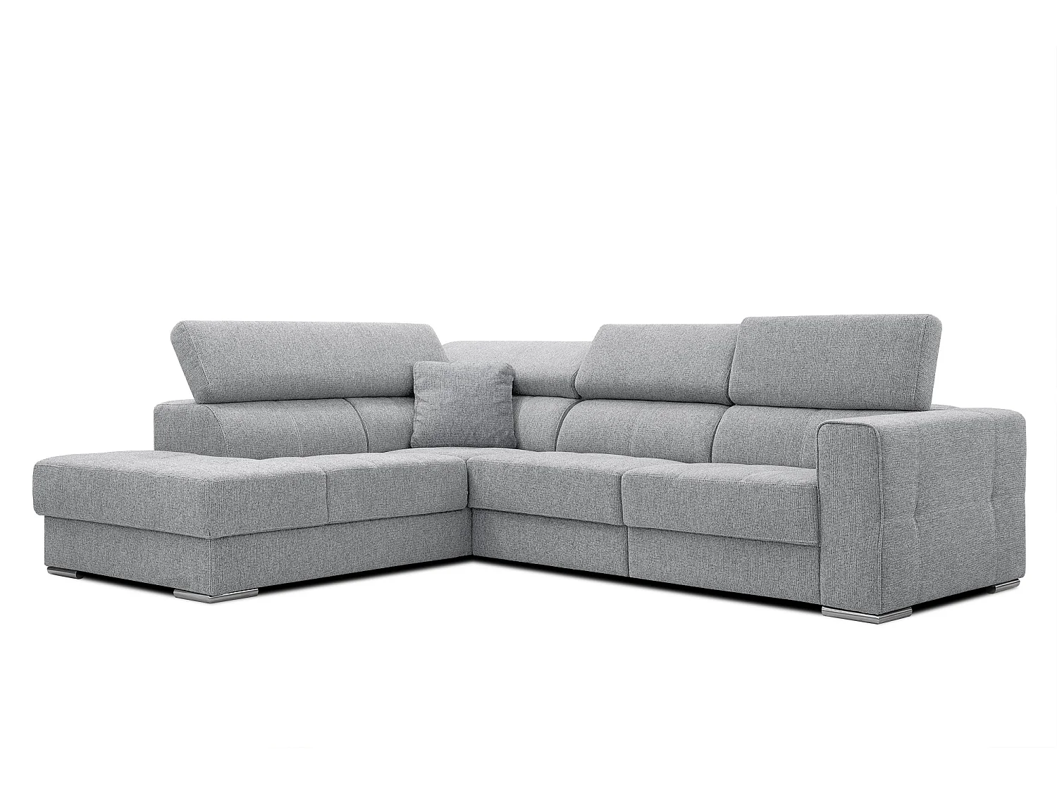 QUARTZ Ecksofa 5-Sitzer links, silbergrau
