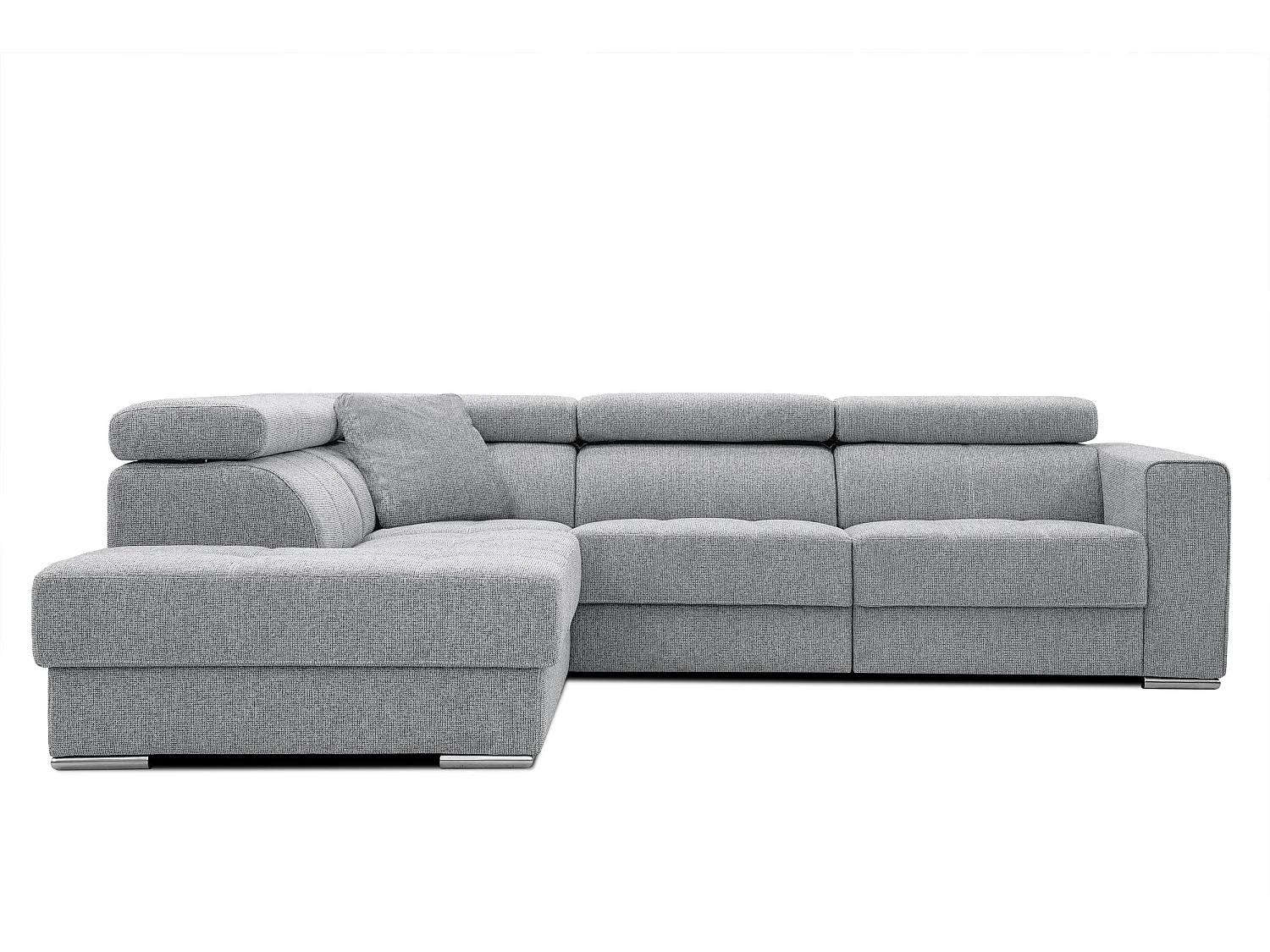 QUARTZ Ecksofa 5-Sitzer links, silbergrau
