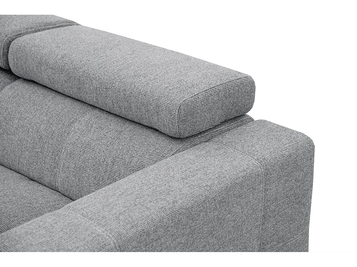 QUARTZ Ecksofa 5-Sitzer links, silbergrau