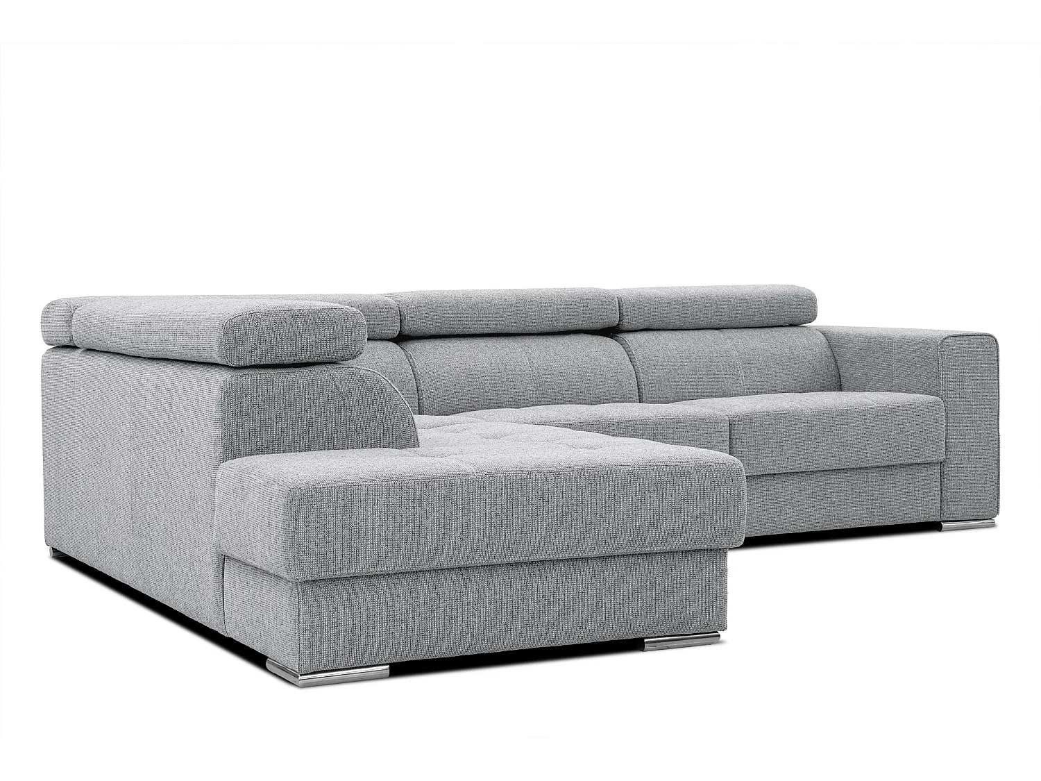 QUARTZ Ecksofa 5-Sitzer links, silbergrau