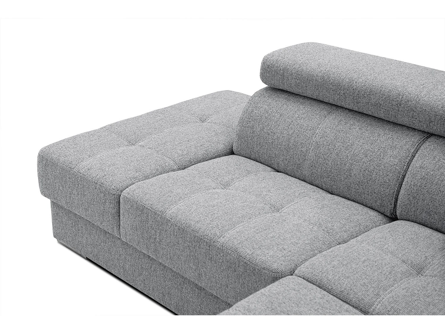 QUARTZ Ecksofa 5-Sitzer links, silbergrau
