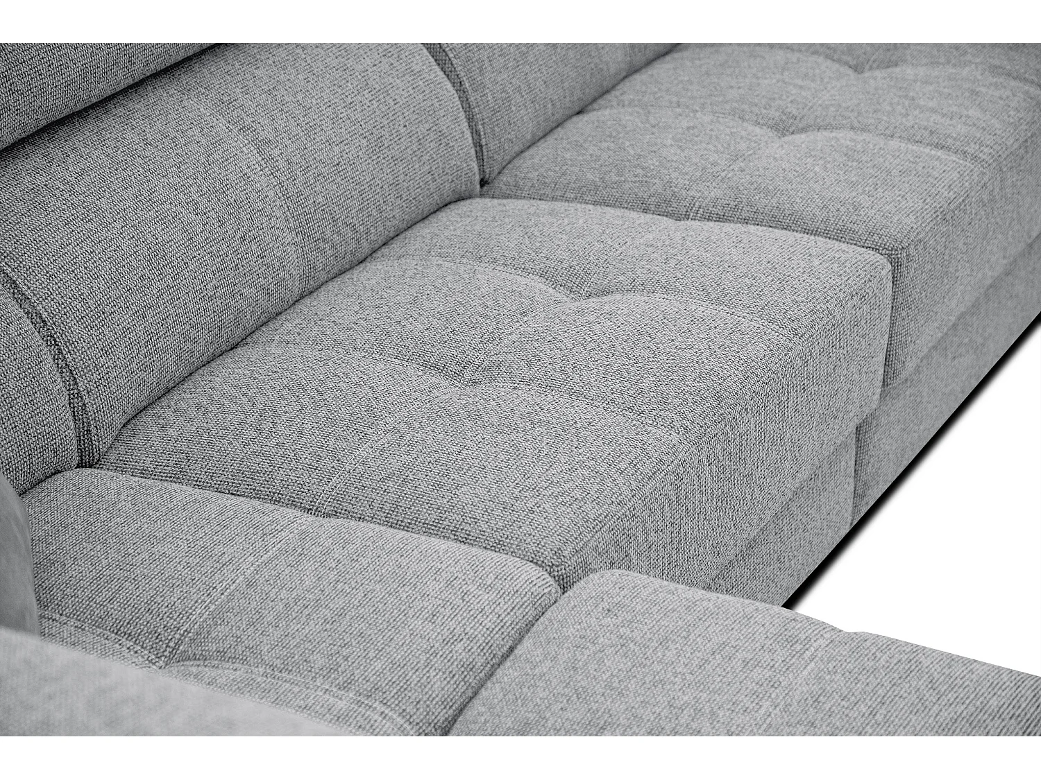QUARTZ Ecksofa 5-Sitzer links, silbergrau