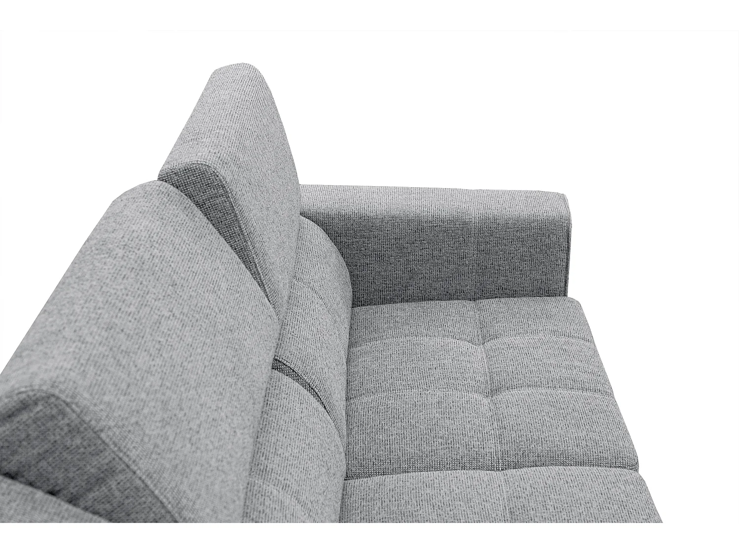 QUARTZ Ecksofa 5-Sitzer links, silbergrau