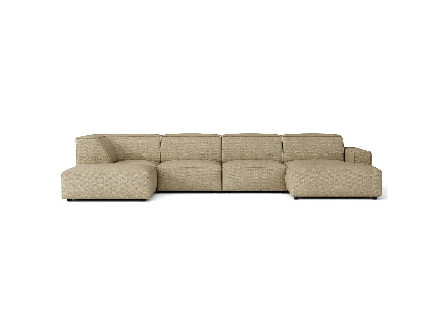 Canapé d'angle - 366 cm - gauche - Chenille Beige foncé - Sellmo