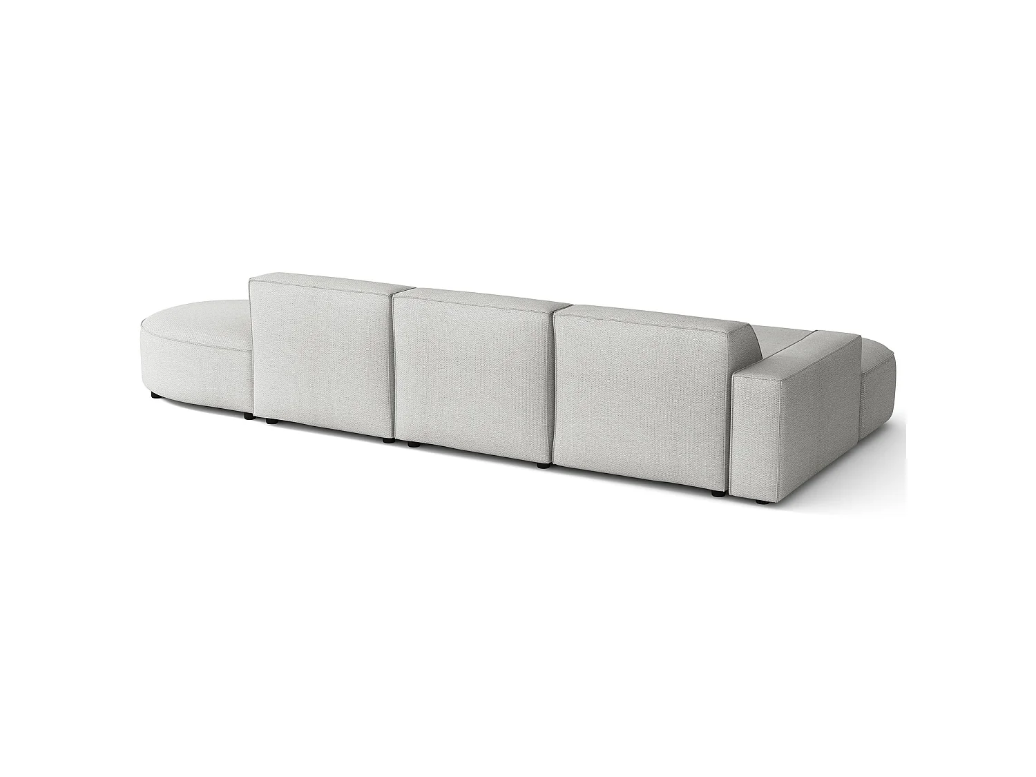 Hoekbank 3-zits, linkeropstelling, chenille lichtgrijs, 358 cm – Sallmo