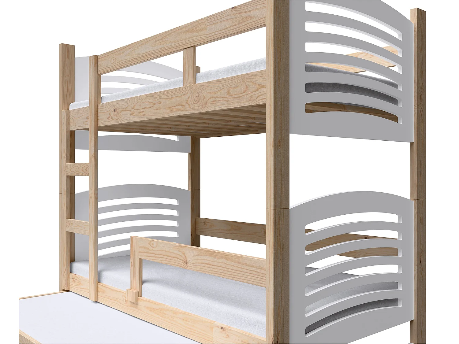 Stapelbed voor 3 personen met matrassen, 75x180 cm – Cami