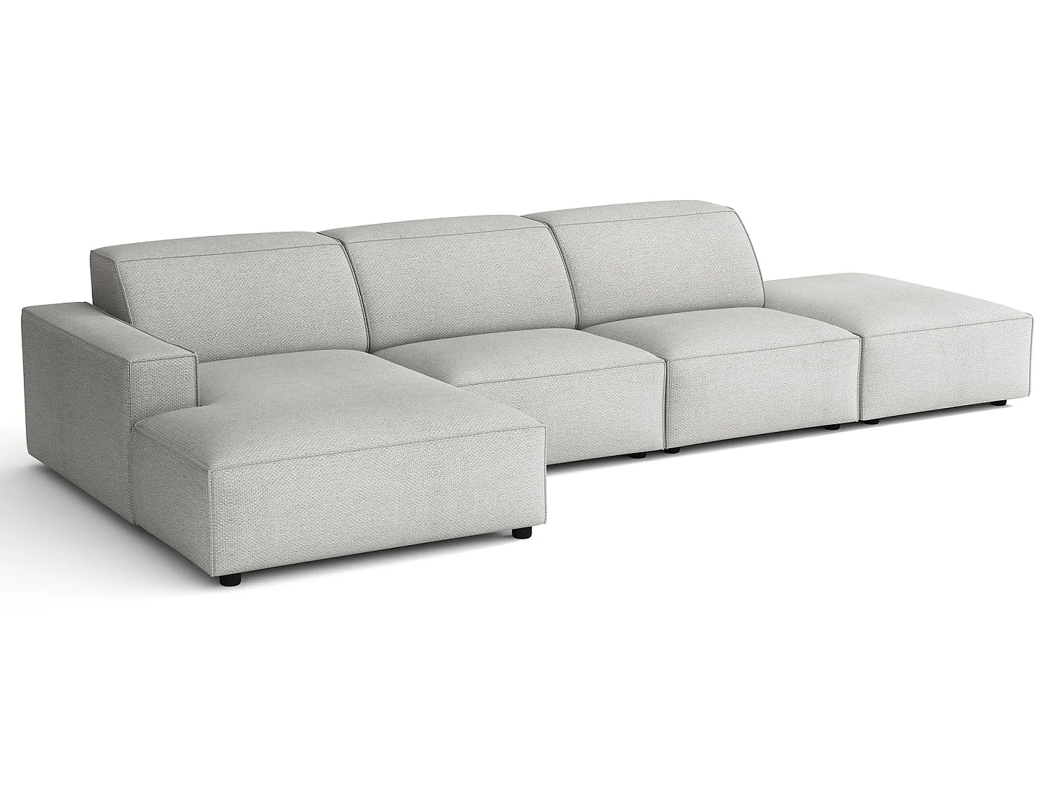 Hoekbank, chenille lichtgrijs, 344 cm – Sellmo