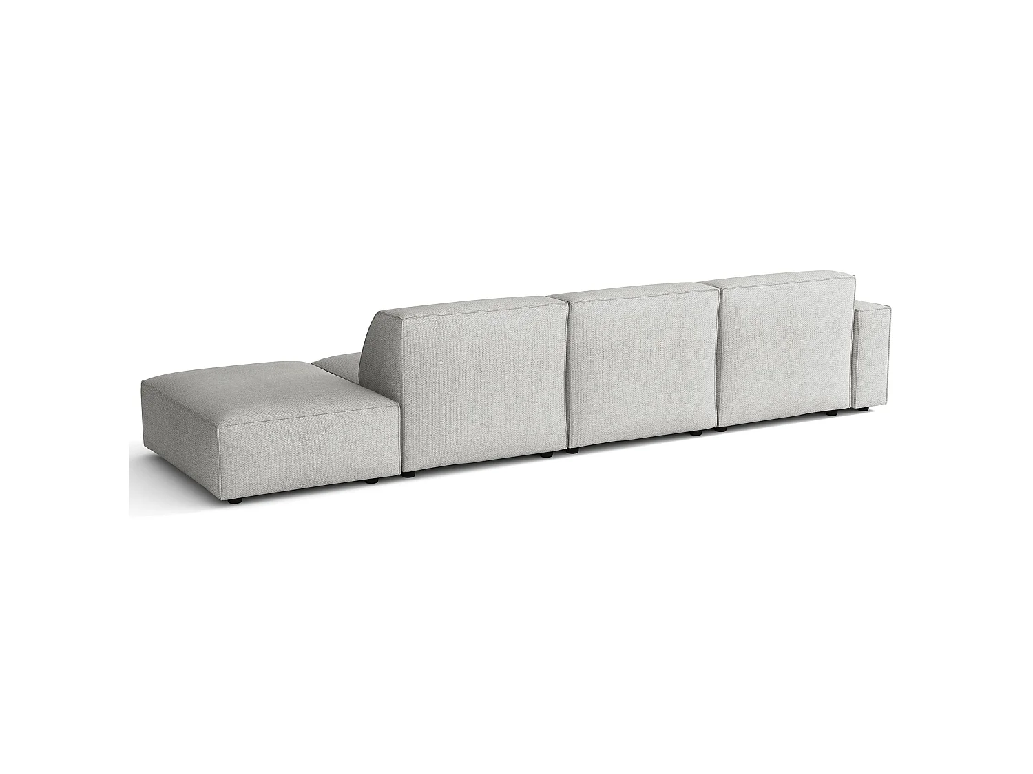 Hoekbank, chenille lichtgrijs, 344 cm – Sellmo