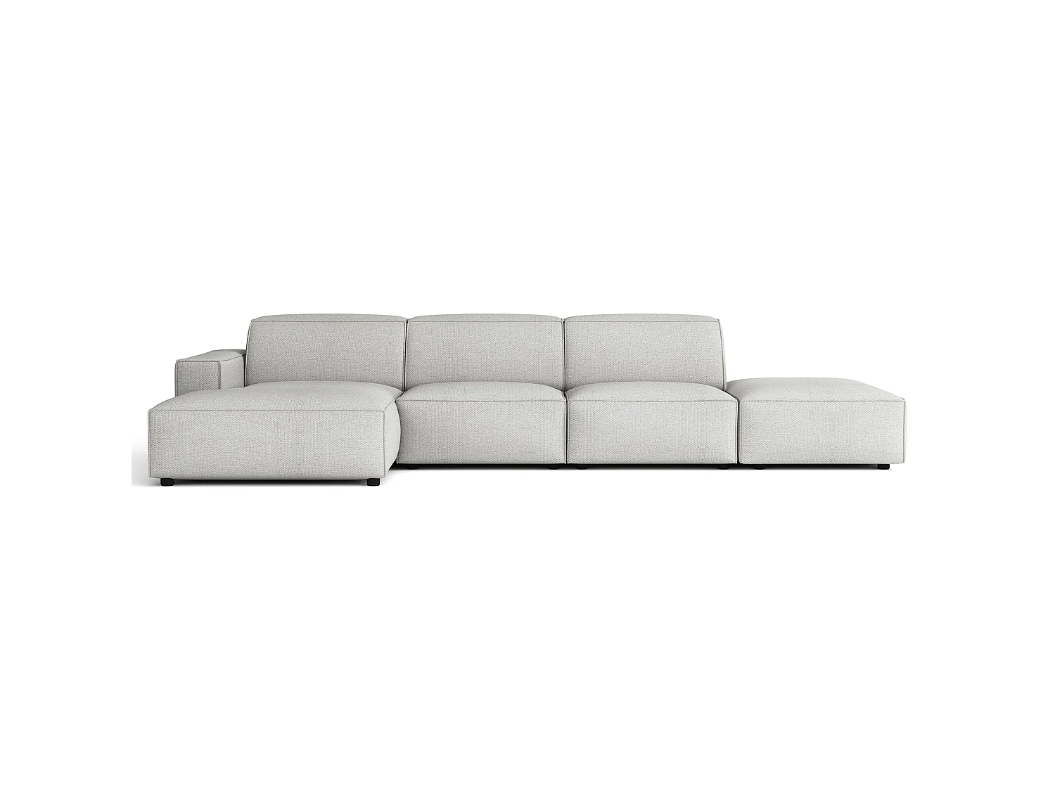 Hoekbank, chenille lichtgrijs, 344 cm – Sellmo