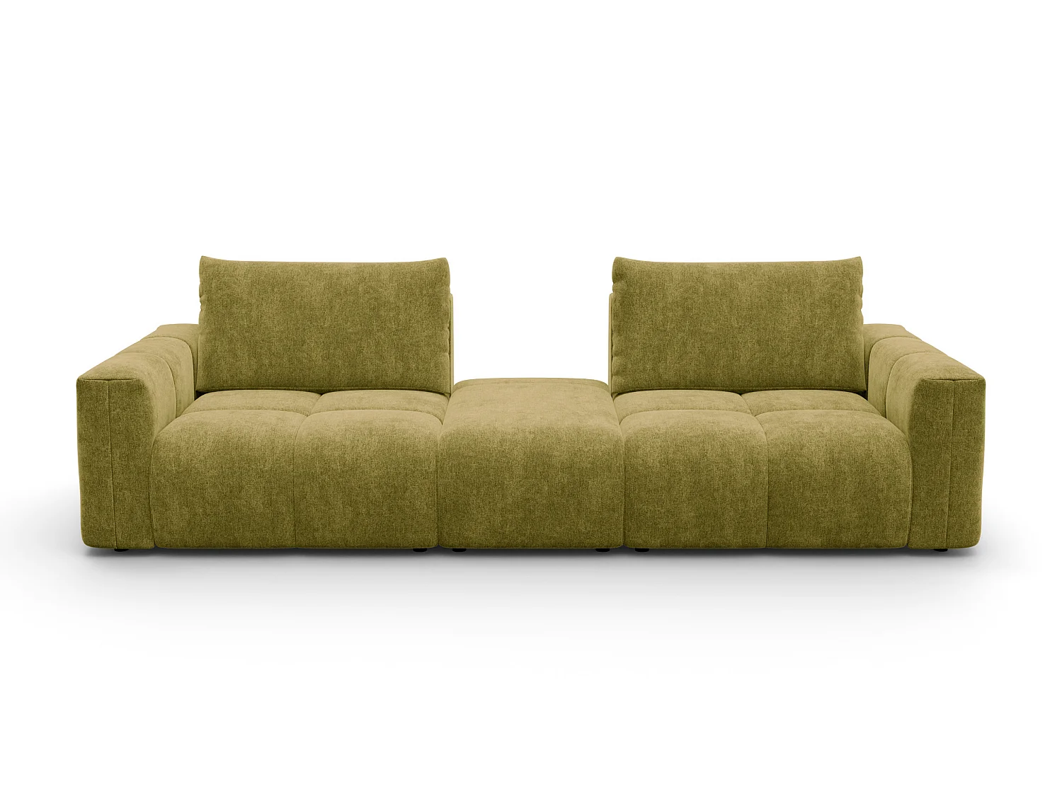 CANAPÉ VERONA 4 places avec pouf, tissu khaki