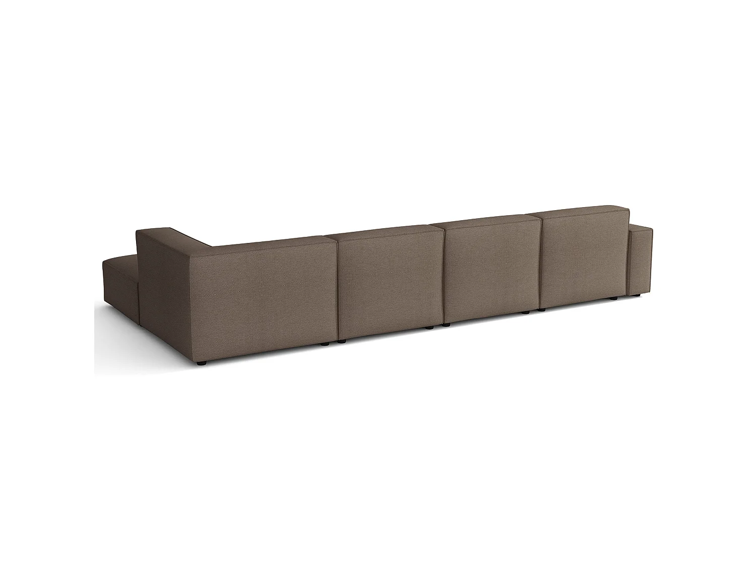Canapé d'angle - 366 cm - droite - Chenille Brun clair - Sellmo