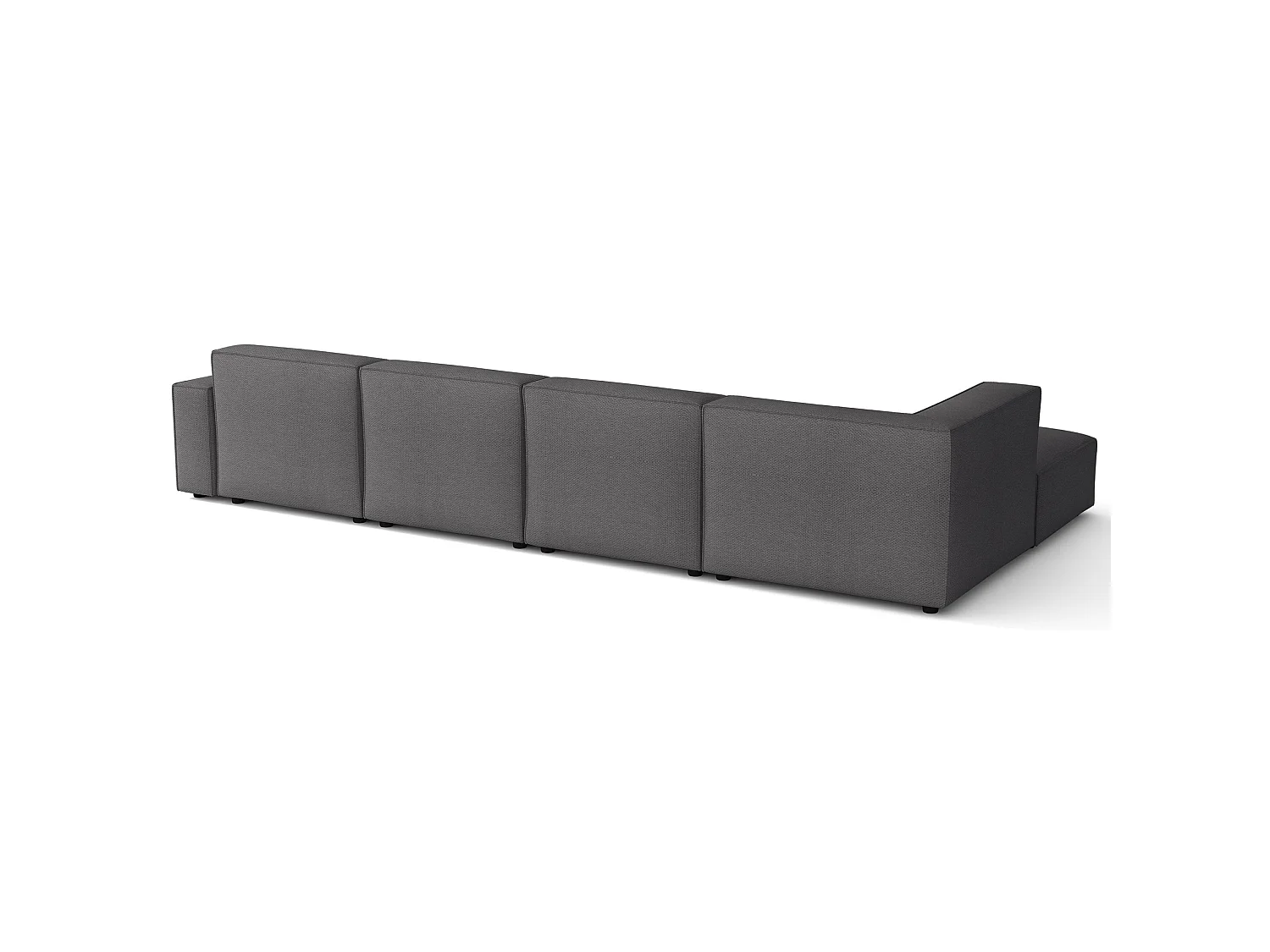 Canapé d'angle - 366 cm - gauche - Chenille Gris foncé - Sellmo