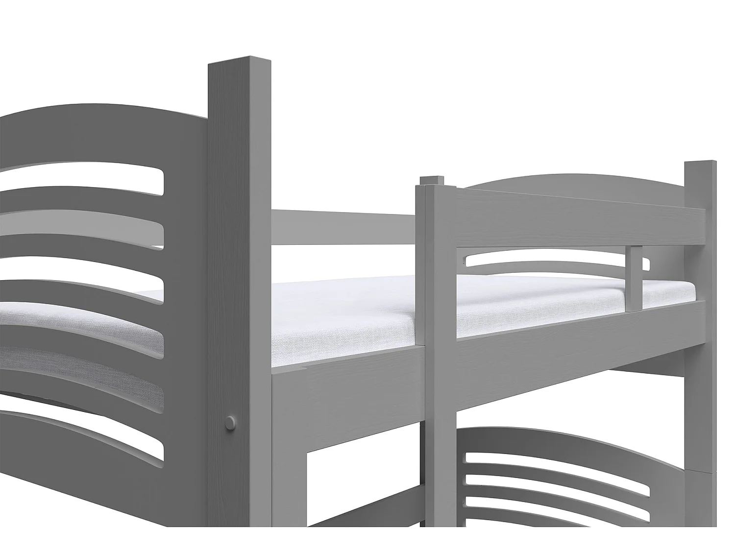 Stapelbed voor 3 personen met matrassen, grijs, 75x180 cm – Cami