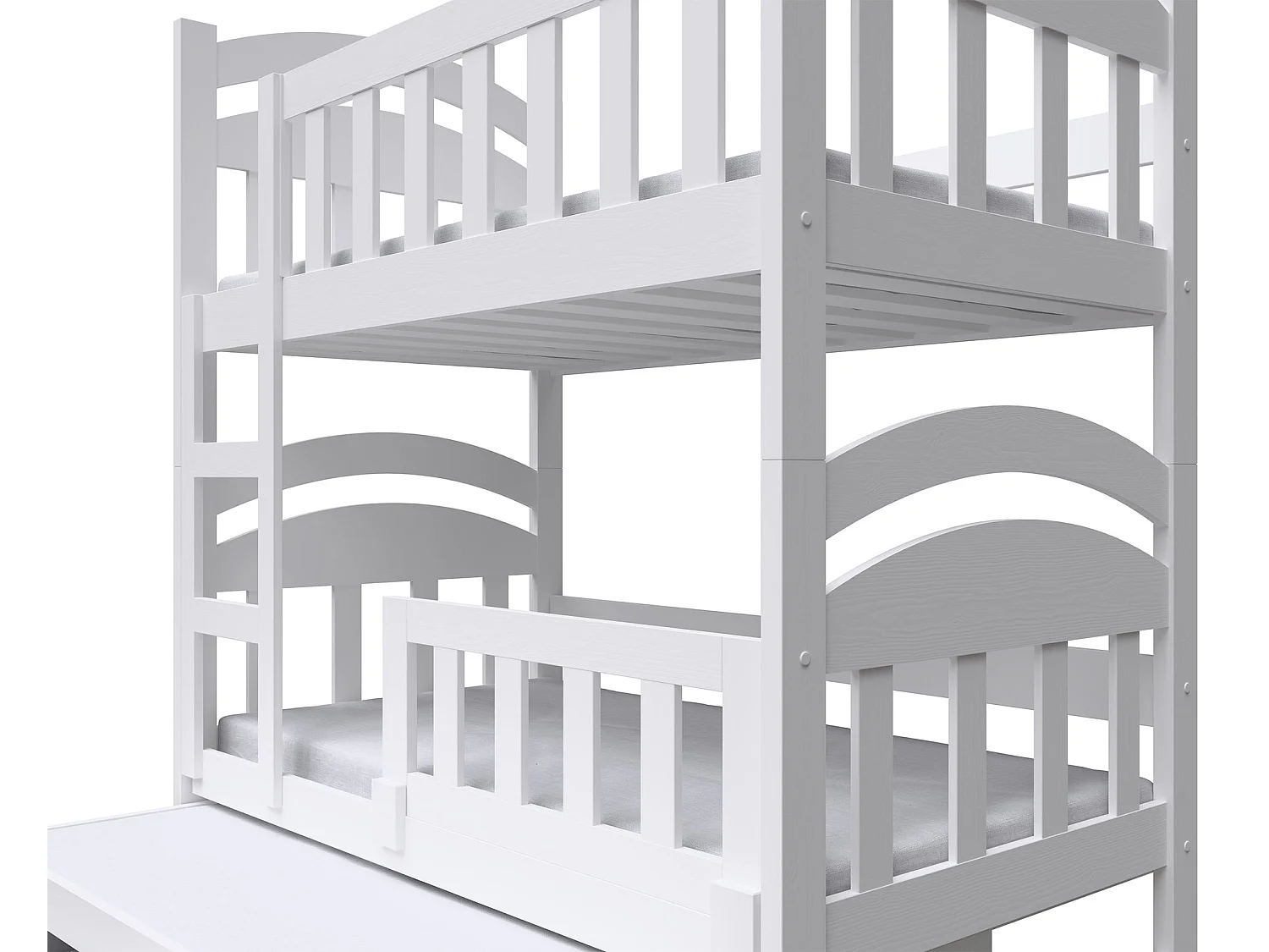 Stapelbed voor 3 personen met matrassen, 75x180 cm – Dopio