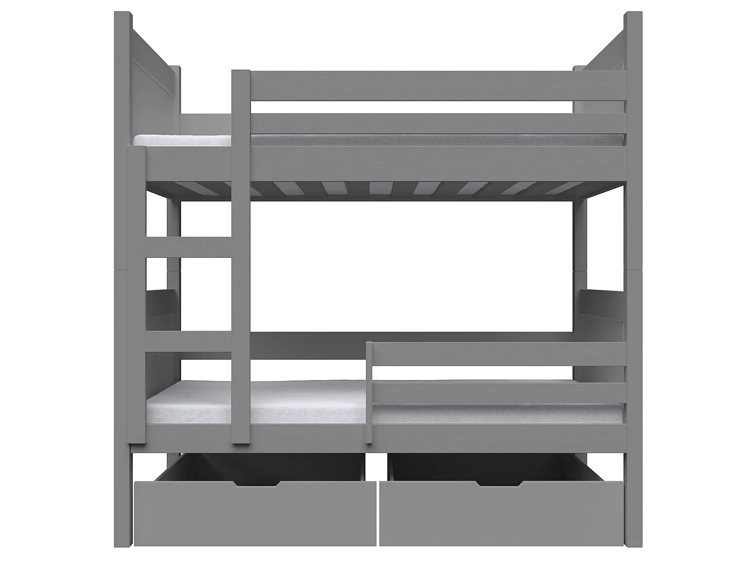 Etagenbett mit Matratzen, Grau, 80x180 cm - Frello