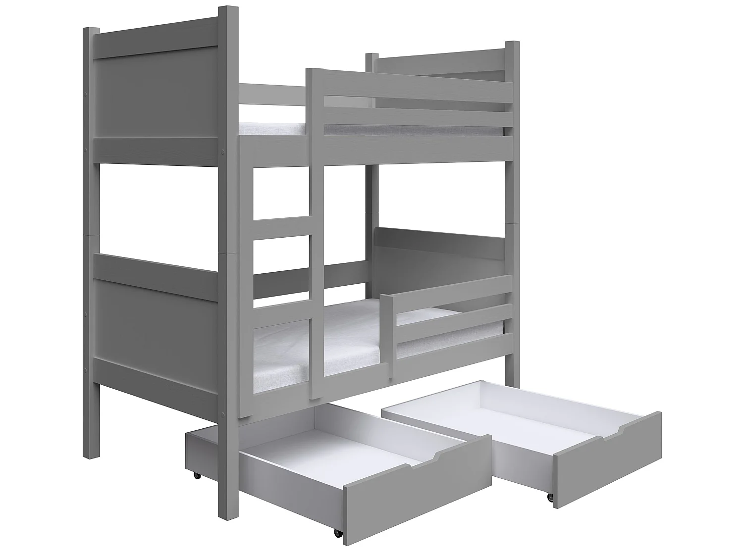 Etagenbett mit Matratzen, Grau, 80x180 cm - Frello