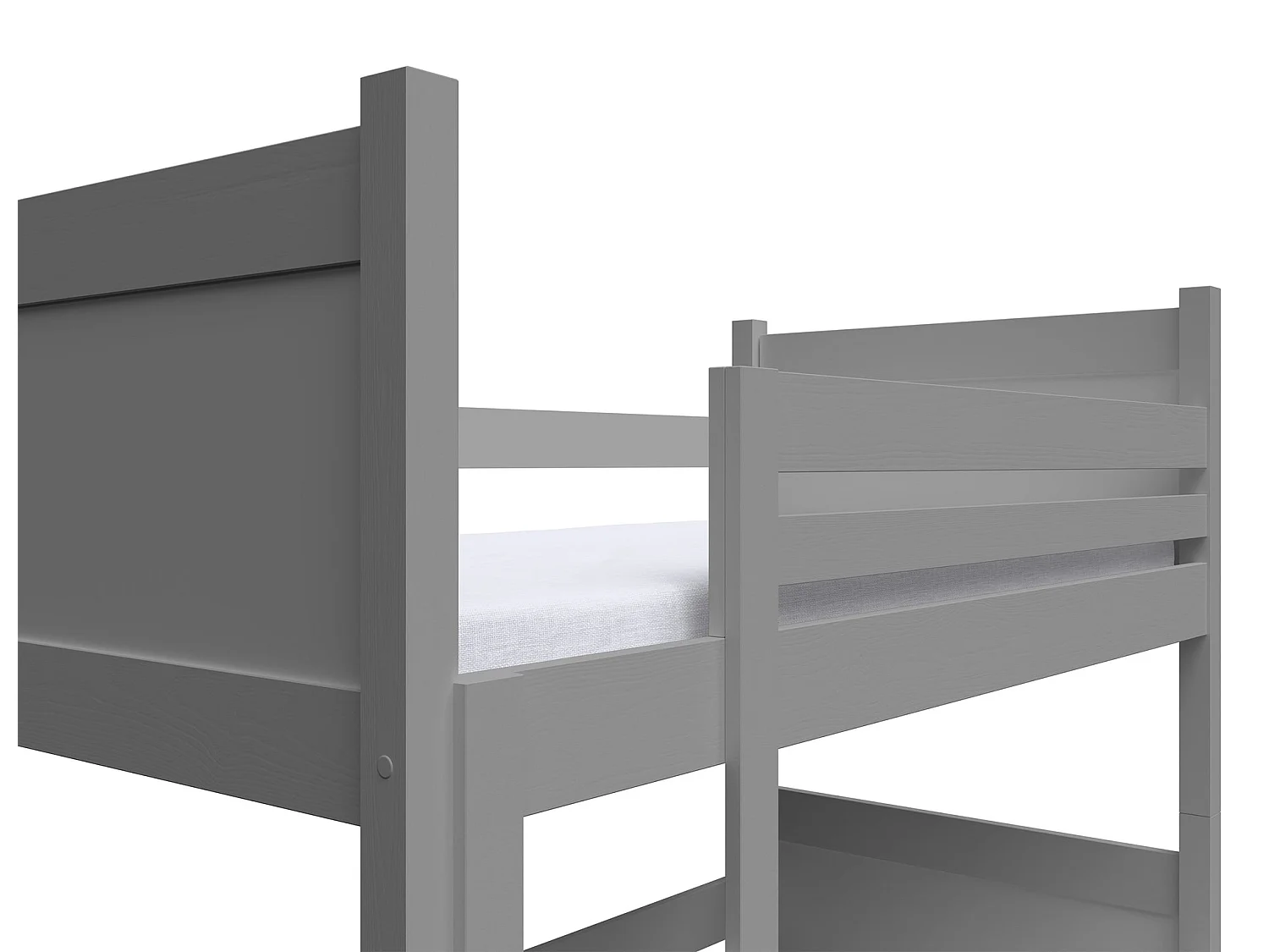 Etagenbett mit Matratzen, Grau, 80x180 cm - Frello