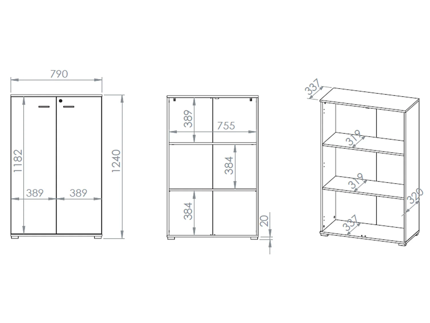 Cómoda alta - 79 cm - efecto roble - Odelis