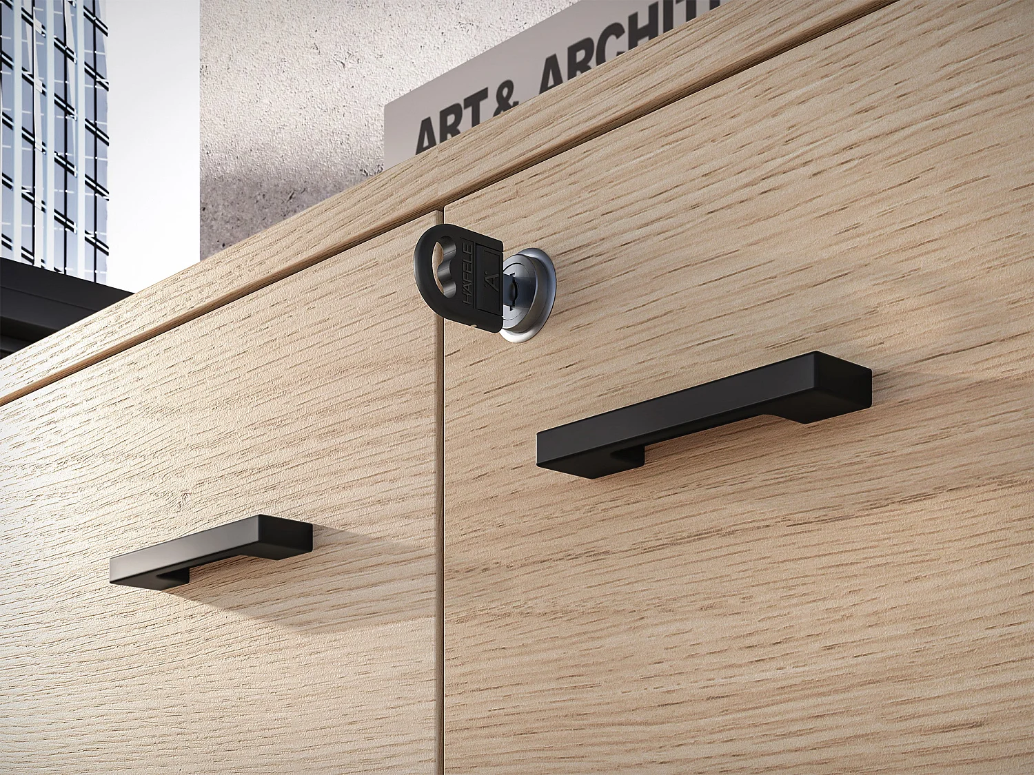 Cómoda alta - 79 cm - efecto roble - Odelis
