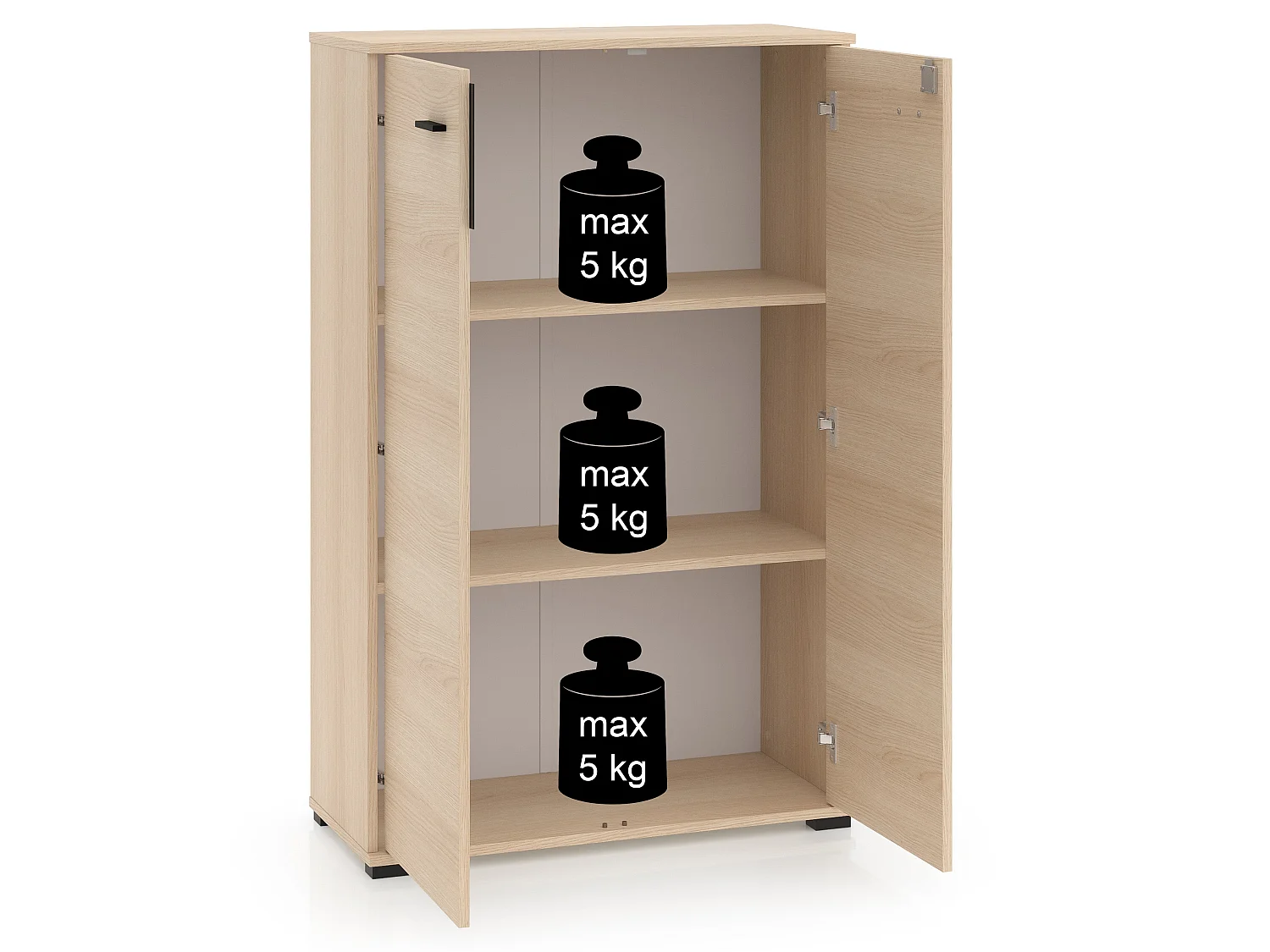 Cómoda alta - 79 cm - efecto roble - Odelis