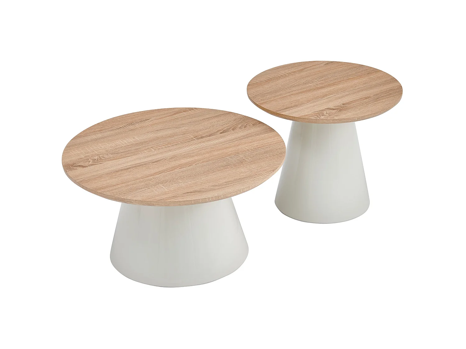 Ensemble de table basse - 80 cm - Chêne naturel - Lunnea