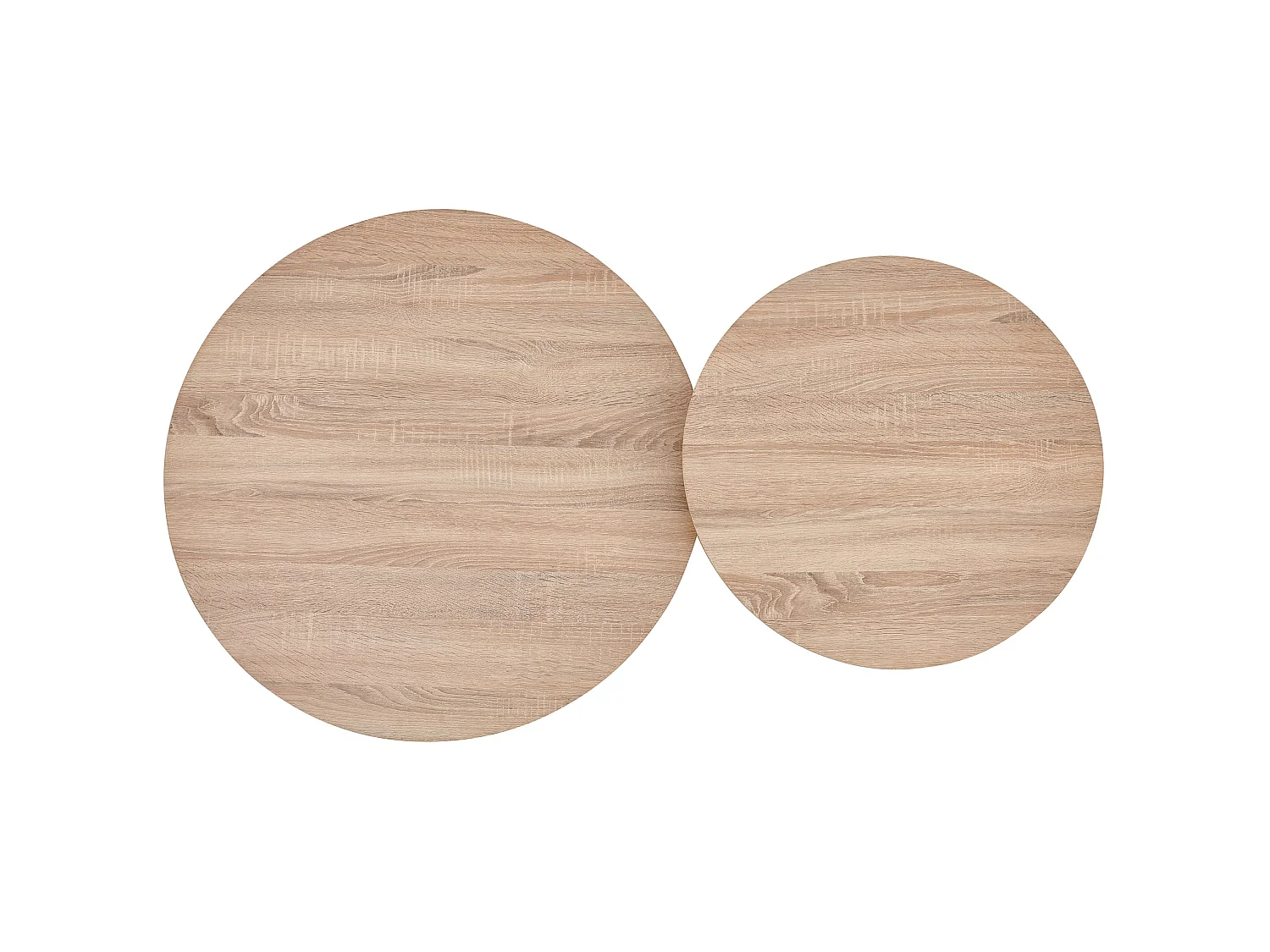 Ensemble de table basse - 80 cm - Chêne naturel - Lunnea