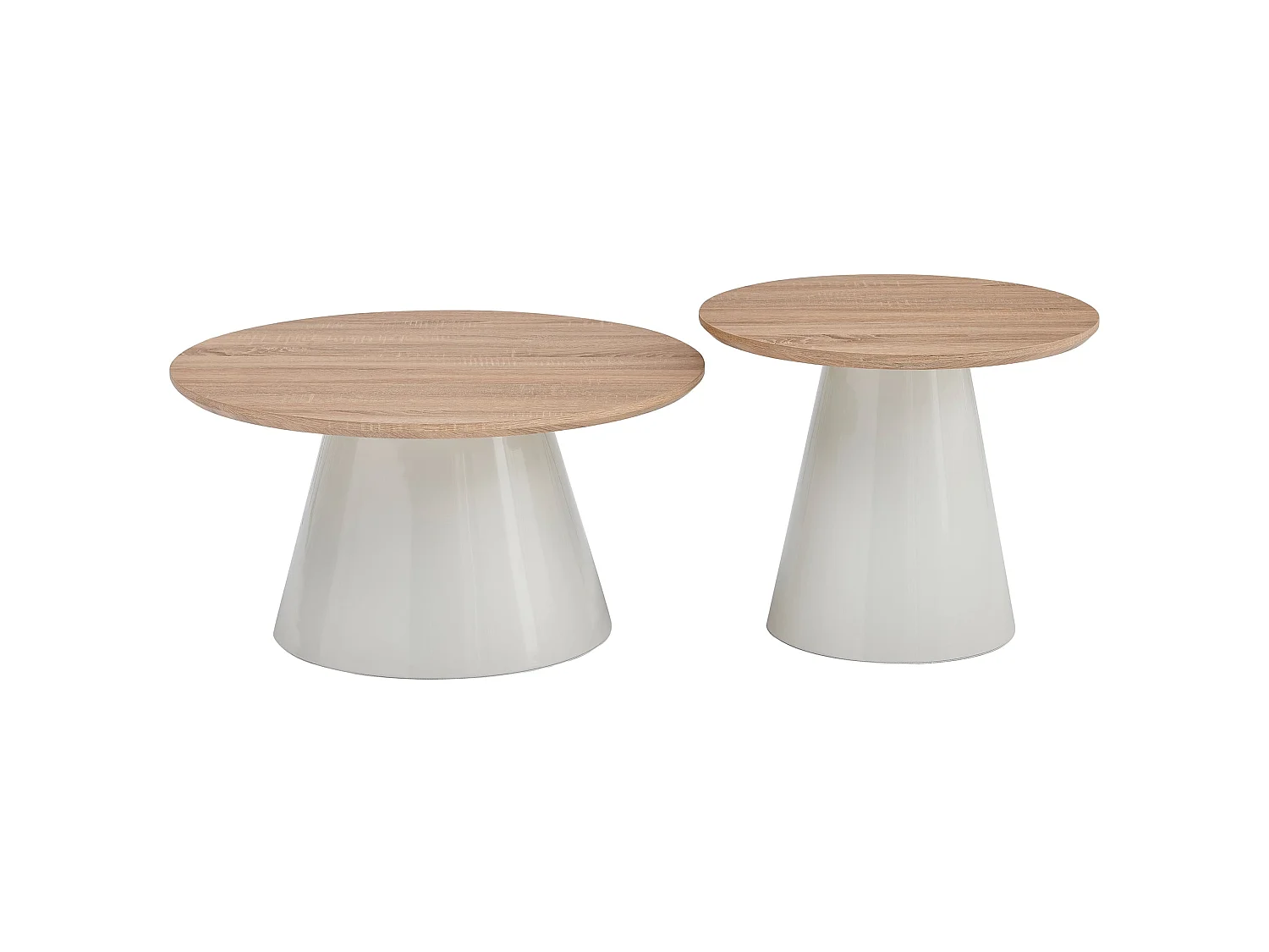 Ensemble de table basse - 80 cm - Chêne naturel - Lunnea