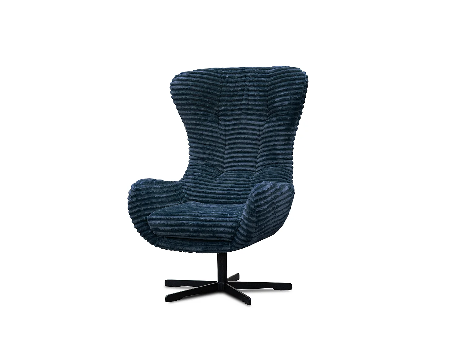 FAUTEUIL MONACO, tissu velours côtelé bleu marine