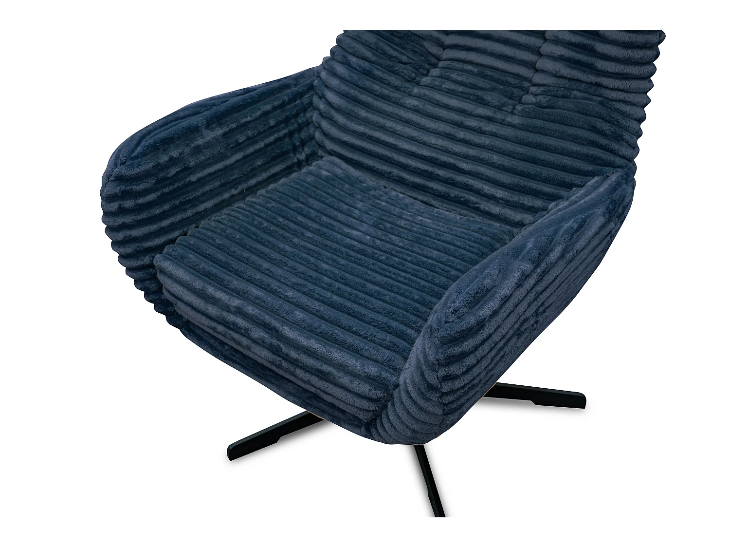 FAUTEUIL MONACO, tissu velours côtelé bleu marine