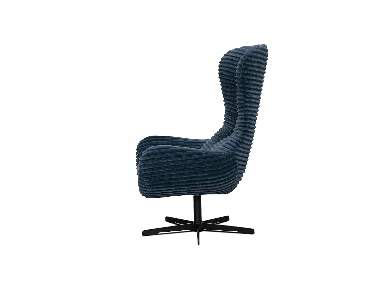 FAUTEUIL MONACO, tissu velours côtelé bleu marine