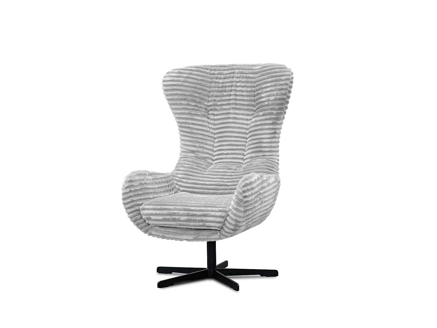 FAUTEUIL MONACO, tissu velours côtelé gris clair