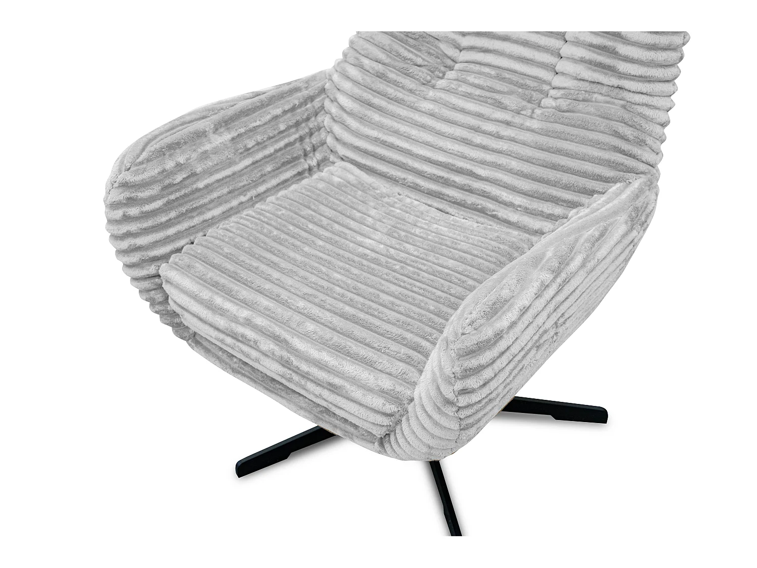 FAUTEUIL MONACO, tissu velours côtelé gris clair