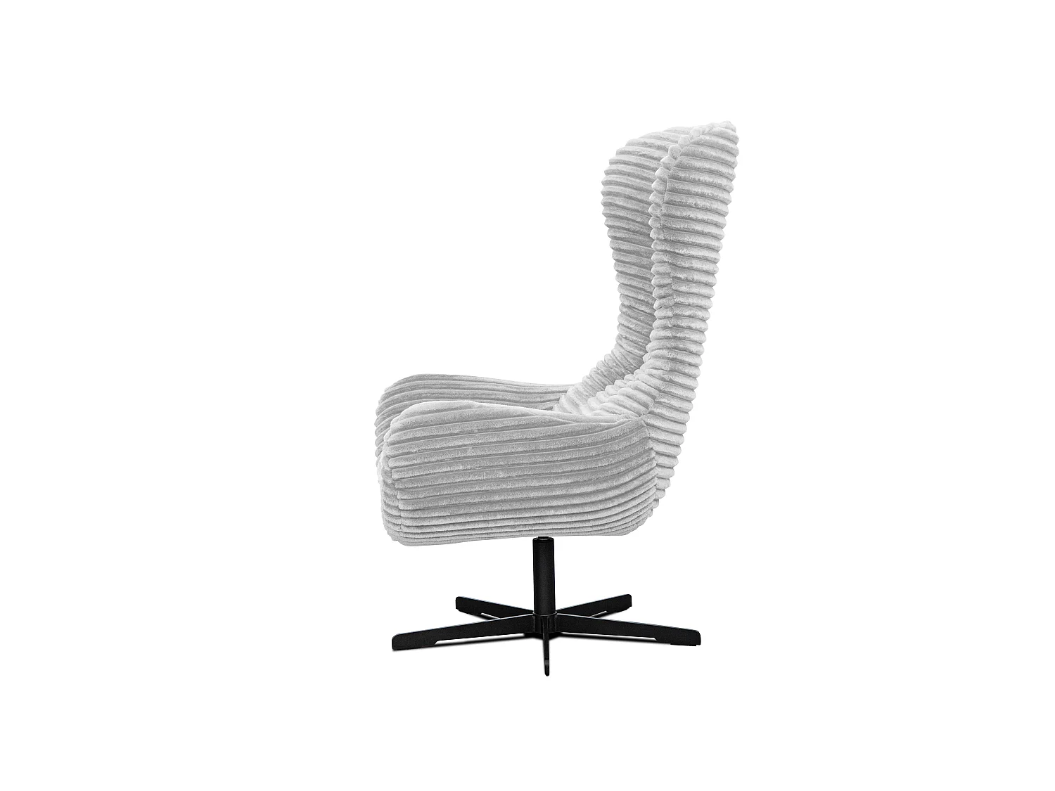 FAUTEUIL MONACO, tissu velours côtelé gris clair