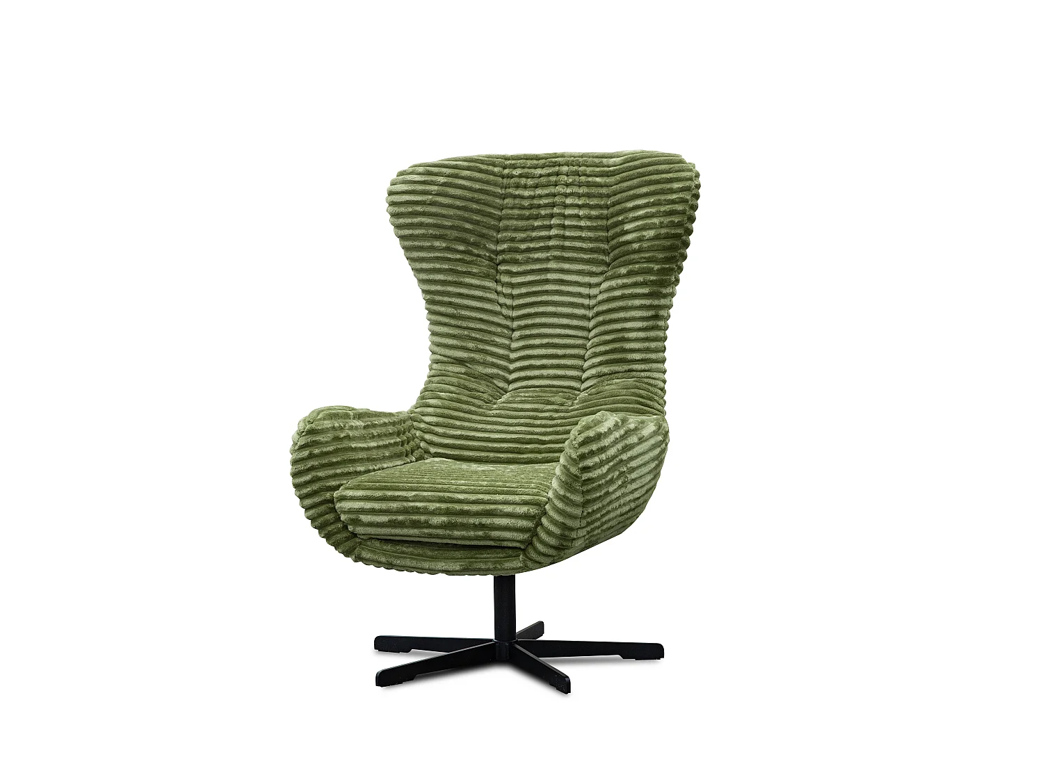 FAUTEUIL MONACO, tissu velours côtelé vert