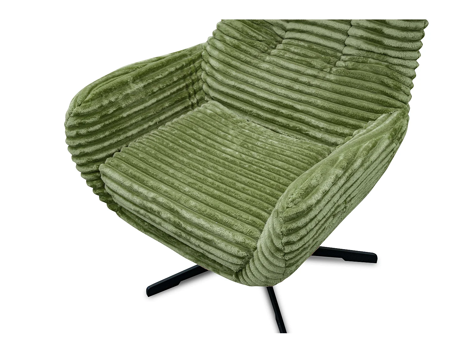 FAUTEUIL MONACO, tissu velours côtelé vert