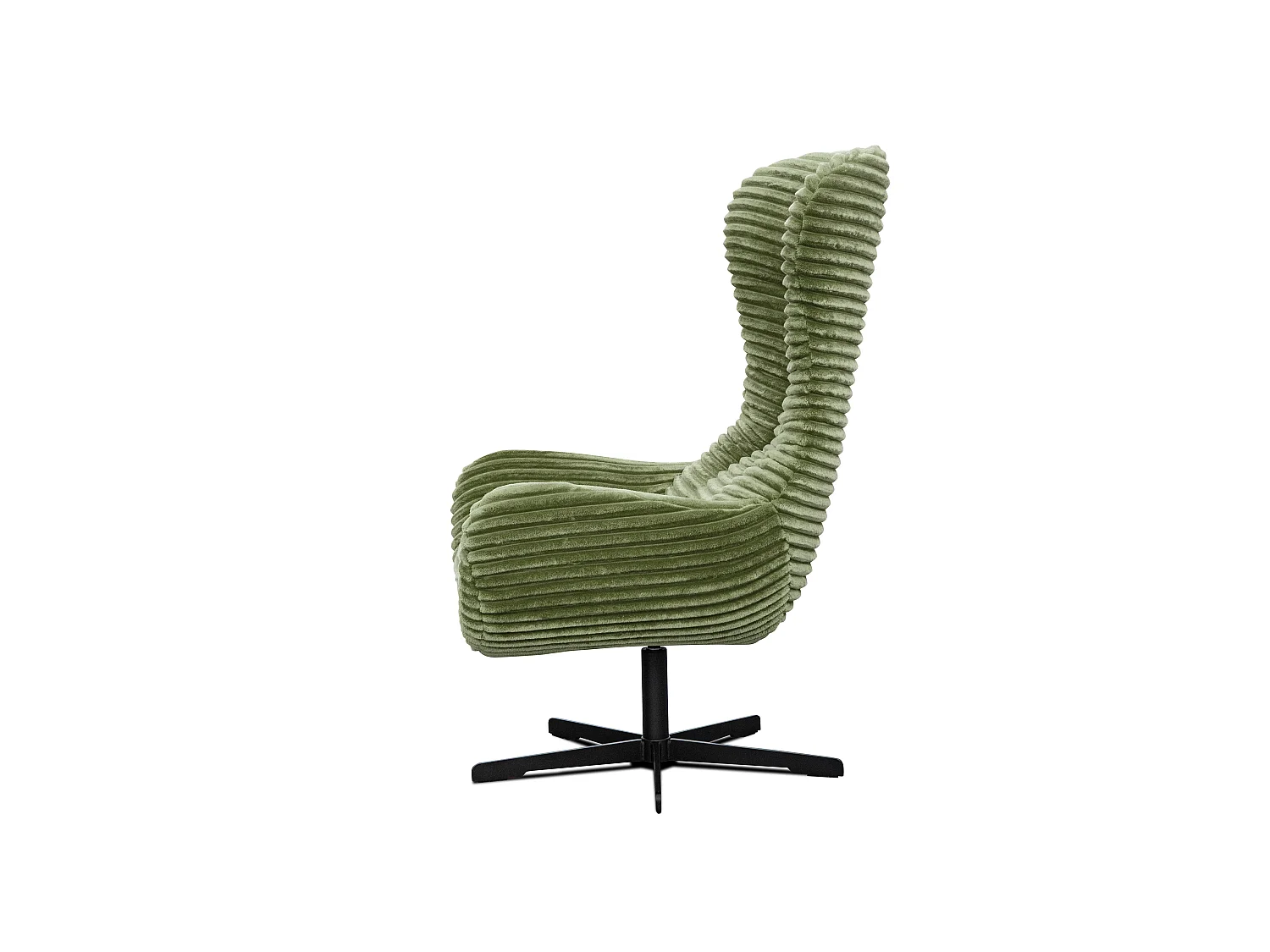 FAUTEUIL MONACO, tissu velours côtelé vert