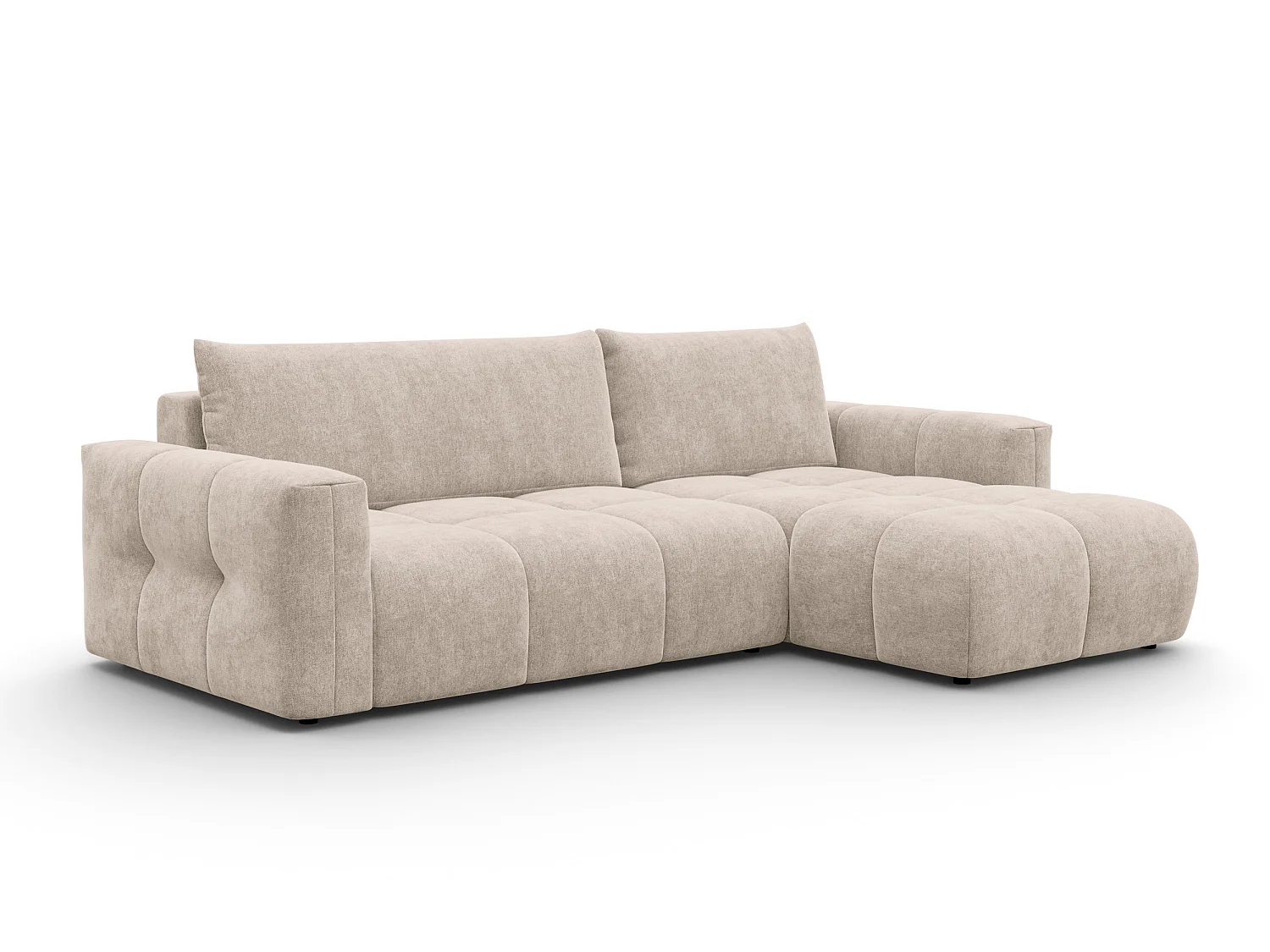 CANAPÉ D'ANGLE VERONA 4 places droit, tissu beige