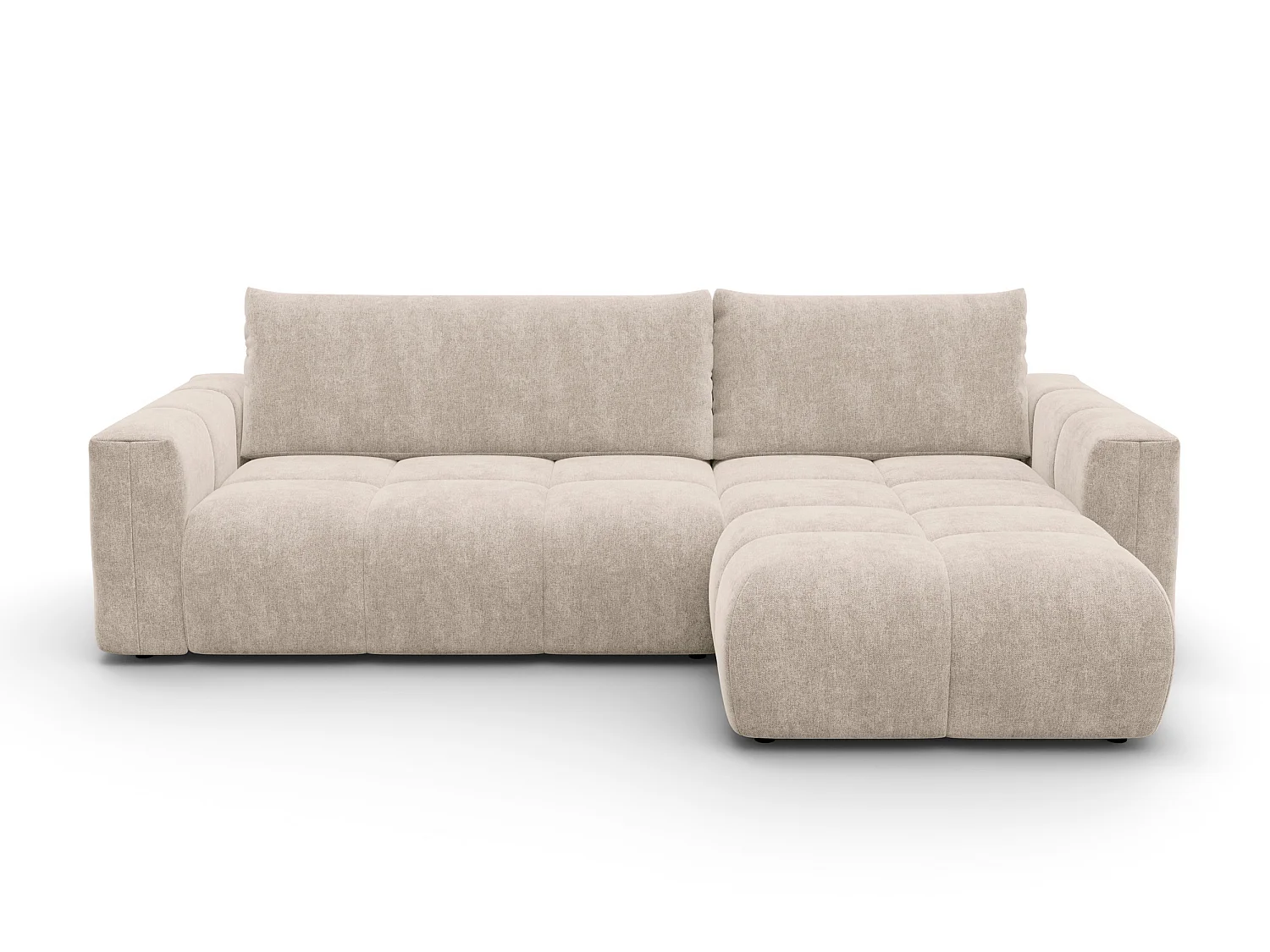 CANAPÉ D'ANGLE VERONA 4 places droit, tissu beige