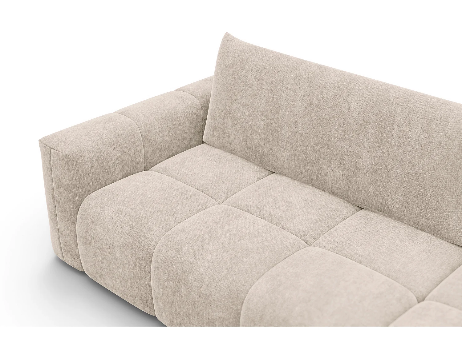 CANAPÉ D'ANGLE VERONA 4 places droit, tissu beige