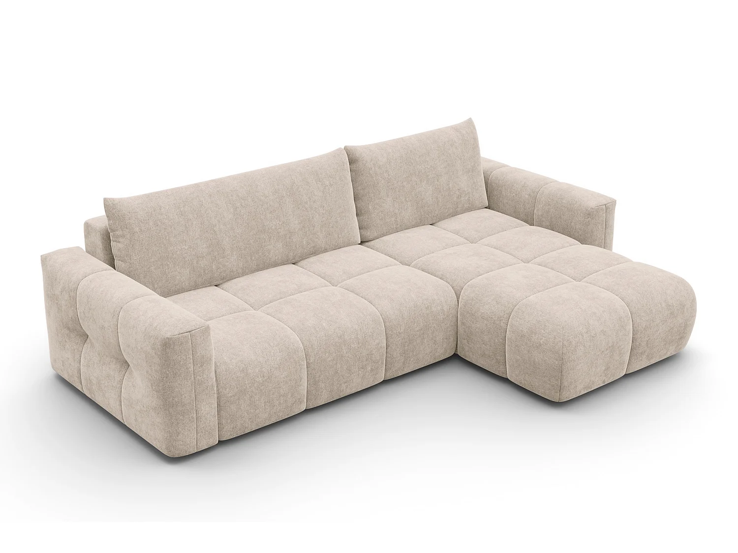 CANAPÉ D'ANGLE VERONA 4 places droit, tissu beige