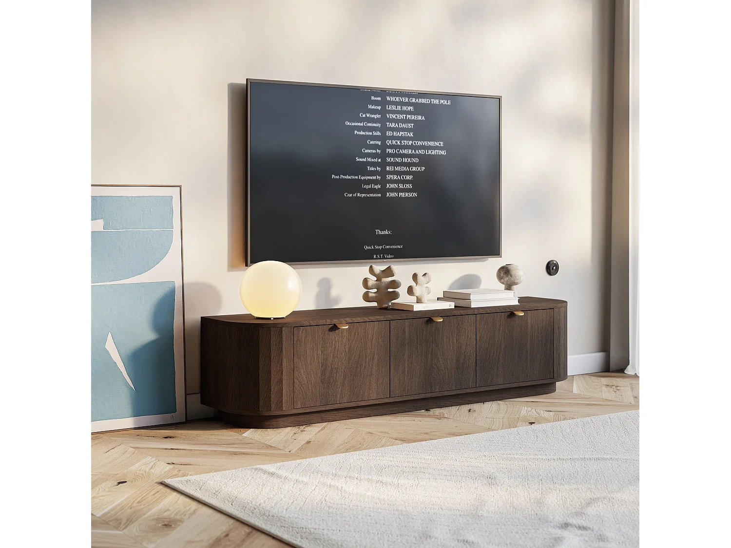 TV-Lowboard, Eichenholzoptik, 175 cm - Coru