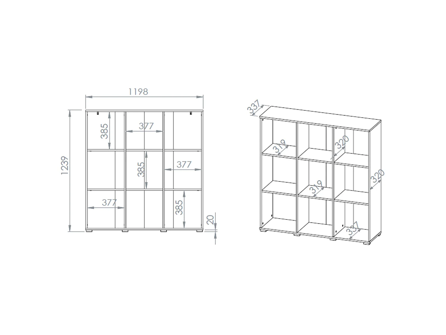 Étagère - 119 cm - Chêne - Odelis