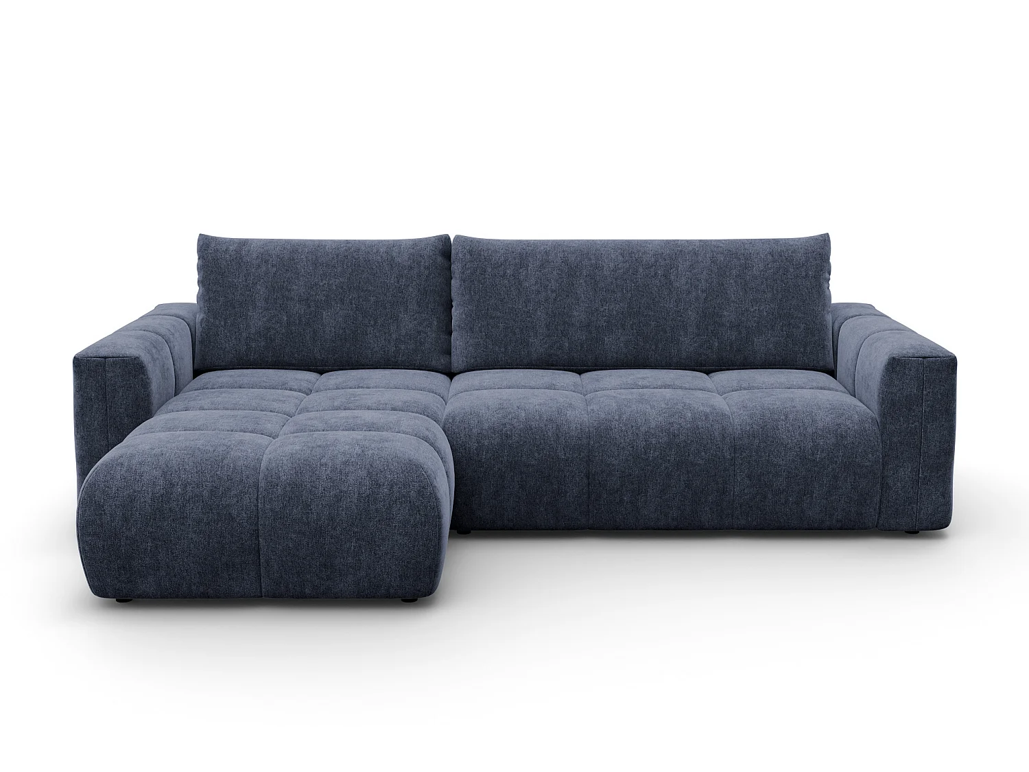 CANAPÉ D'ANGLE VERONA 4 places gauche, tissu bleu marine