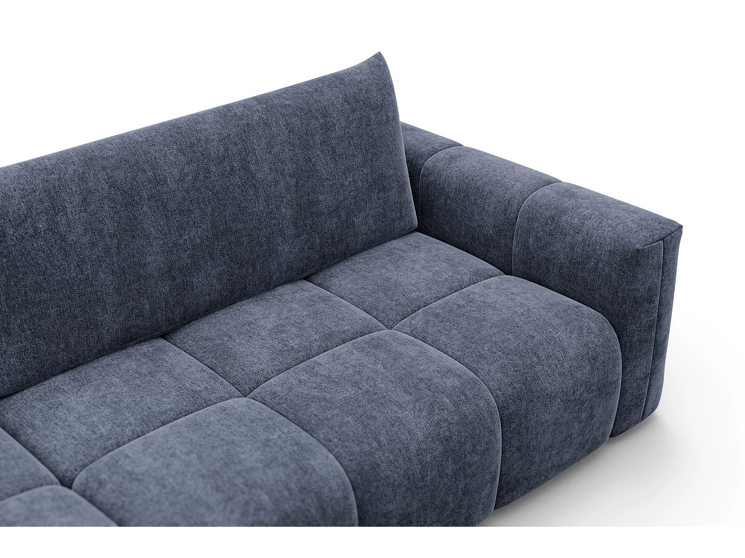 CANAPÉ D'ANGLE VERONA 4 places gauche, tissu bleu marine
